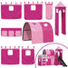 Bunk Bed with Slide and Curtains in Pink (90 x 200cm) - Little and Giant Explorers vidaXL