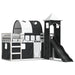 Bunk Bed with Slide and Curtains in White and Black (90 x 200cm) - Little and Giant Explorers vidaXL