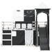 Bunk Bed with Slide and Curtains in White and Black (90 x 200cm) - Little and Giant Explorers vidaXL