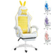 Gaming Chair | Fluffy Bunny Ears with 135° Recline Design (Yellow Edition) - Little and Giant Explorers Vinsetto