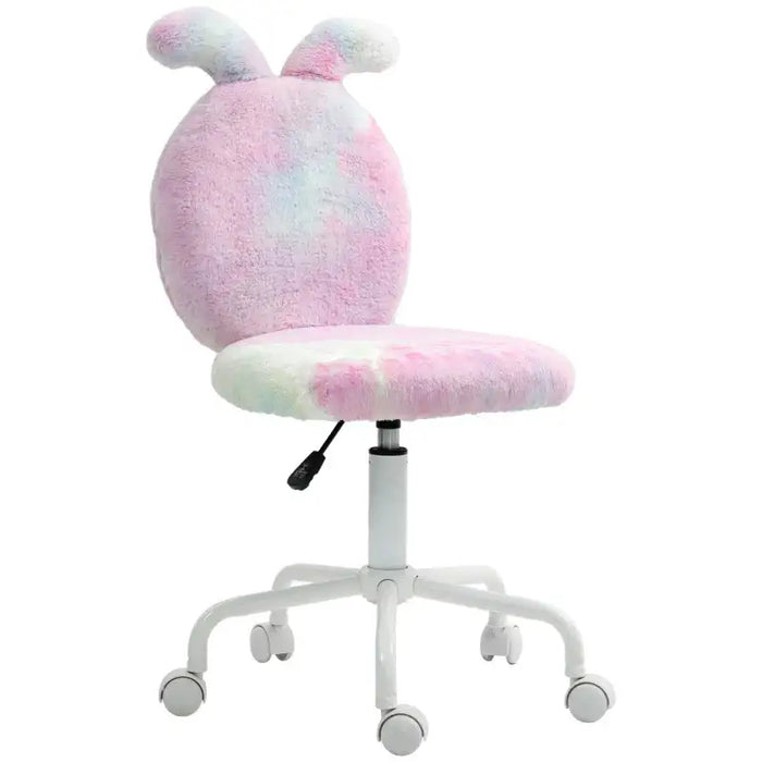 Bunny Ears Desk Chair – Colourful | Faux Fur Swivel Computer Chair HOMCOM - Little and Giant Explorers HOMCOM