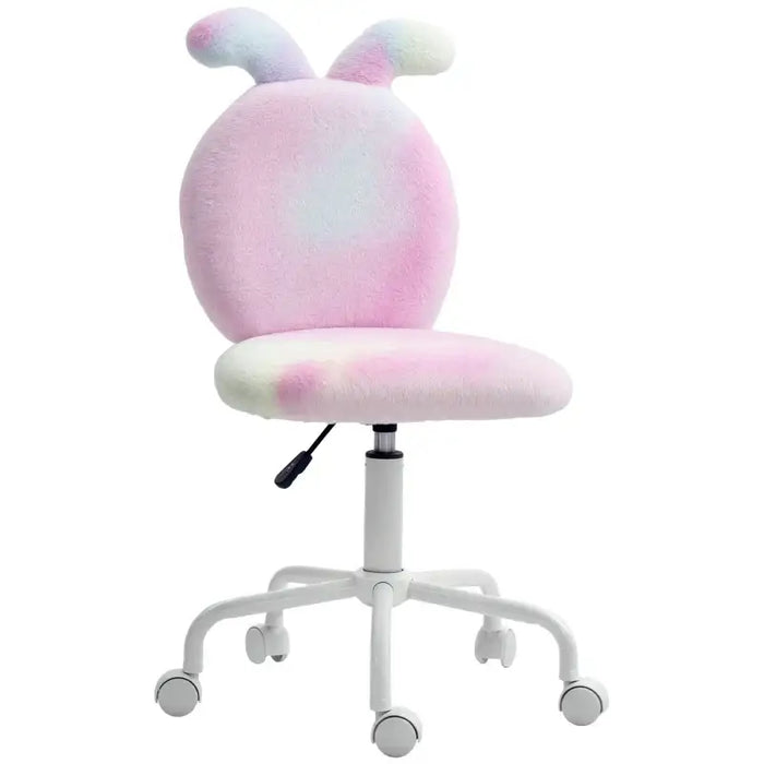 Bunny Ears Desk Chair – Colourful | Faux Fur Swivel Computer Chair HOMCOM - Little and Giant Explorers HOMCOM