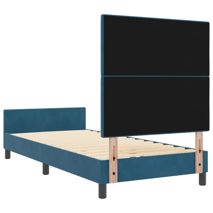 Velvet Bed Frame in Dark Blue (80 x 200cm) - Little and Giant Explorers vidaXL