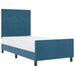 Velvet Bed Frame in Dark Blue (80 x 200cm) - Little and Giant Explorers vidaXL