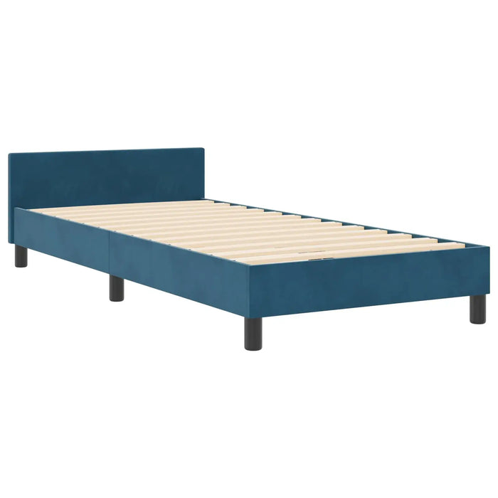 Velvet Bed Frame in Dark Blue (80 x 200cm) - Little and Giant Explorers vidaXL