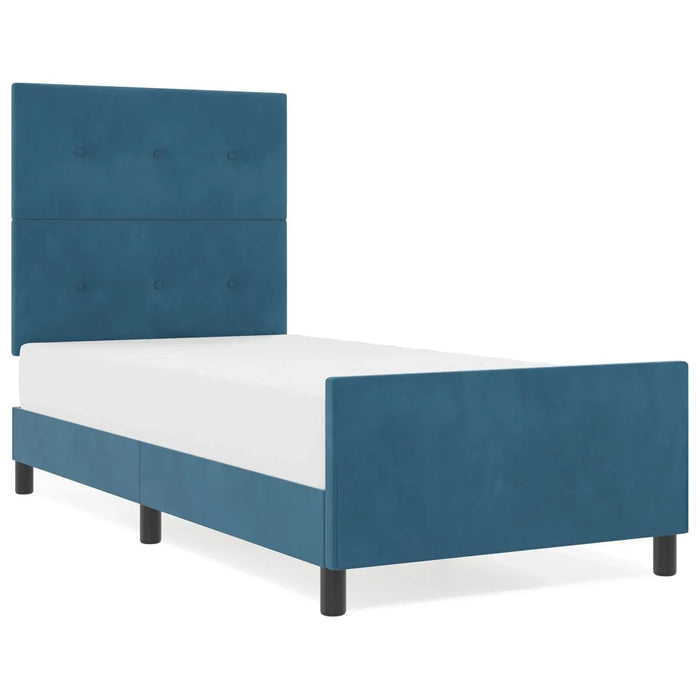 Velvet Bed Frame in Dark Blue (80 x 200cm) - Little and Giant Explorers vidaXL