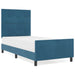 Velvet Bed Frame in Dark Blue (80 x 200cm) - Little and Giant Explorers vidaXL