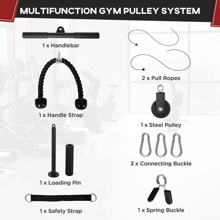 Cable Machine Pulley System with DIY Loading Weight Pin - Little and Giant Explorers SPORTNOW