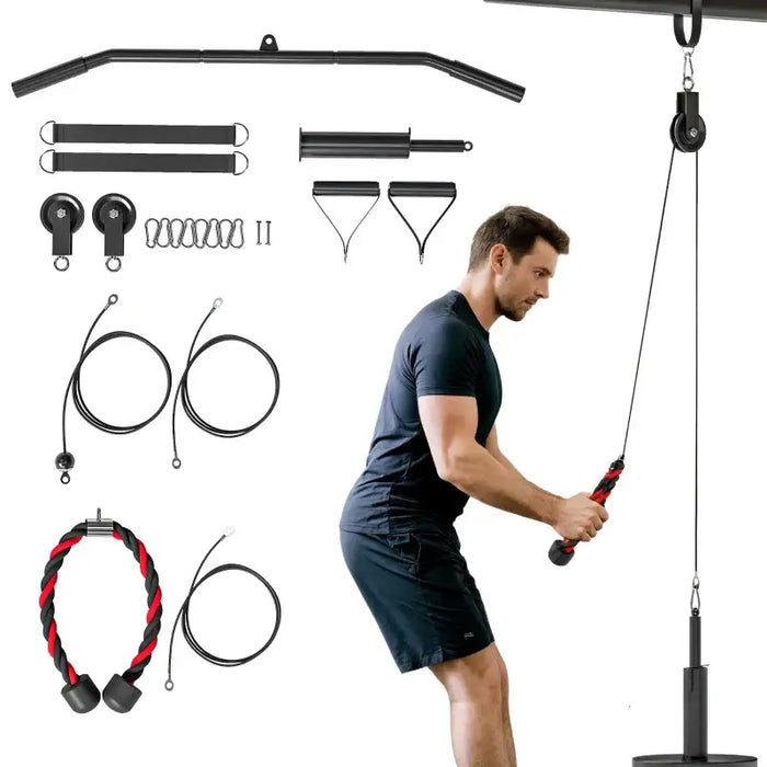 Cable Pulley System | Home Gym Pulldown and Weight Training Kit - 100kg Capacity SPORTNOW - Little and Giant Explorers SPORTNOW