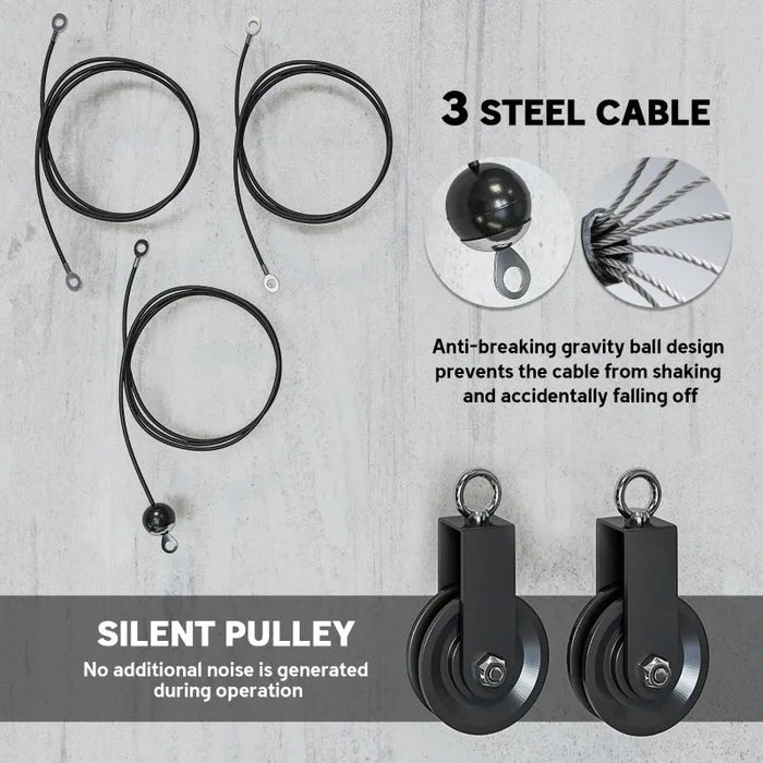 Cable Pulley System | Home Gym Pulldown and Weight Training Kit - 100kg Capacity SPORTNOW - Little and Giant Explorers SPORTNOW