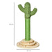 Cactus cat tree with sisal rope, hanging ball, wood base and play platform, 60x32 cm