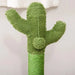 Cactus-shaped cat tree with sisal rope base and hanging ball toy for cats