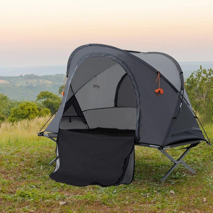 Camping Cot Tent with Self-Inflating Air Mattress and Carry Bag (1 persons) - Little and Giant Explorers Outsunny