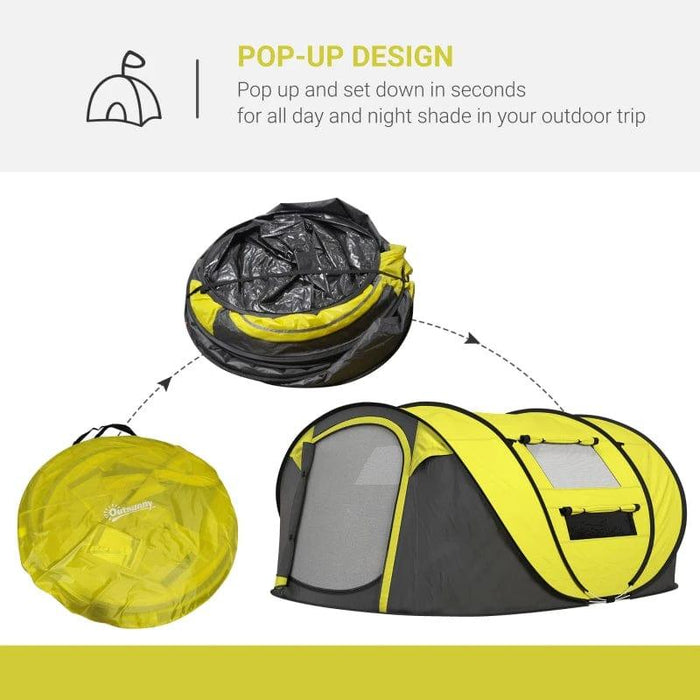 Camping Dome Pop-up Tent with Windows (4-5 persons) - Little and Giant Explorers Outsunny