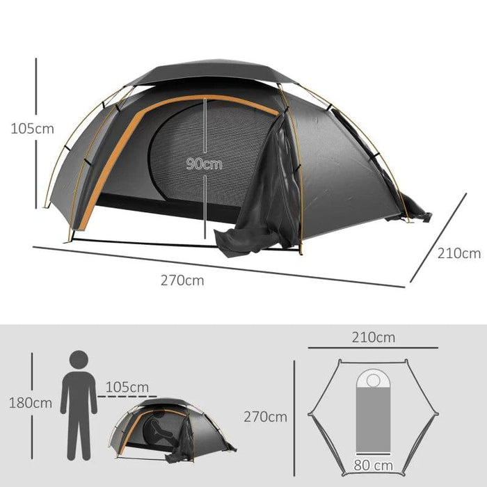 Camping Dome Tent with Removable Rainfly (1-2 persons) - Little and Giant Explorers Outsunny