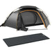 Camping Dome Tent with Self Inflatable Mattress in Black (1 persons) - Little and Giant Explorers Outsunny