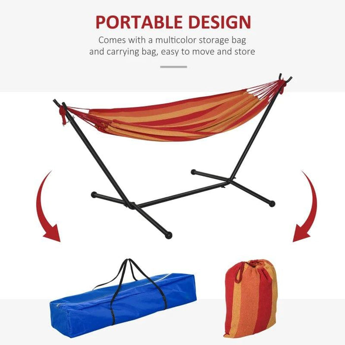 Camping Hammock and Stand with Carry Bag - Little and Giant Explorers Outsunny