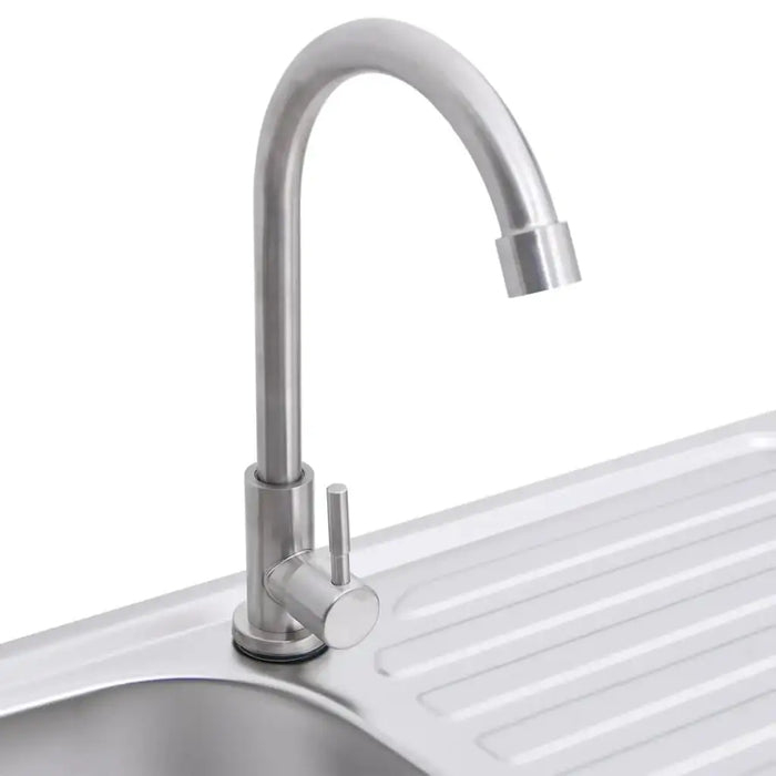Camping Sink – Silver | Stainless Steel Outdoor Sink with Drainer and Tap VIDAXL - Little and Giant Explorers vidaXL