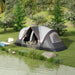 Camping Tent with 2000mm Waterproof Rainfly in Grey (6 - 8 persons) - Little and Giant Explorers Outsunny
