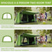 Camping Tunnel Tent with Porch, 2 Rooms and Lamp Hook in Green - Little and Giant Explorers Outsunny