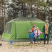 Camping Tunnel Tent with Porch, 2 Rooms and Lamp Hook in Green - Little and Giant Explorers Outsunny