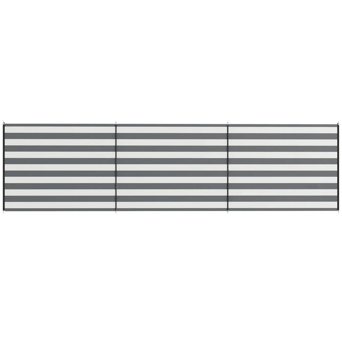 Camping Windbreak 5.4m – Grey and White | Steel Pole Wind Wall with Carry Bag OUTSUNNY - Little and Giant Explorers Outsunny