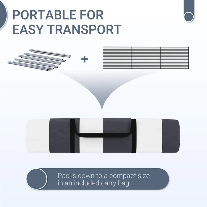 Camping Windbreak 5.4m – Grey and White | Steel Pole Wind Wall with Carry Bag OUTSUNNY - Little and Giant Explorers Outsunny