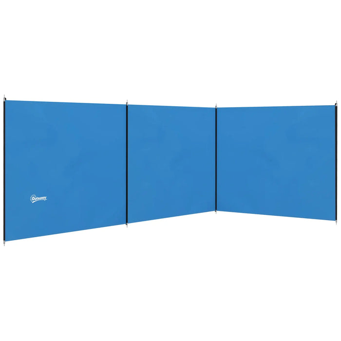 Camping Windbreak – Blue | 5.4m x 1.5m Portable Shelter Screen with Carry Bag OUTSUNNY - Little and Giant Explorers Outsunny