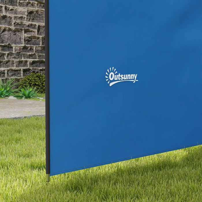Camping Windbreak – Blue | 5.4m x 1.5m Portable Shelter Screen with Carry Bag OUTSUNNY - Little and Giant Explorers Outsunny