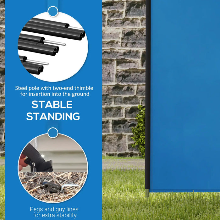 Camping Windbreak – Blue | 5.4m x 1.5m Portable Shelter Screen with Carry Bag OUTSUNNY - Little and Giant Explorers Outsunny