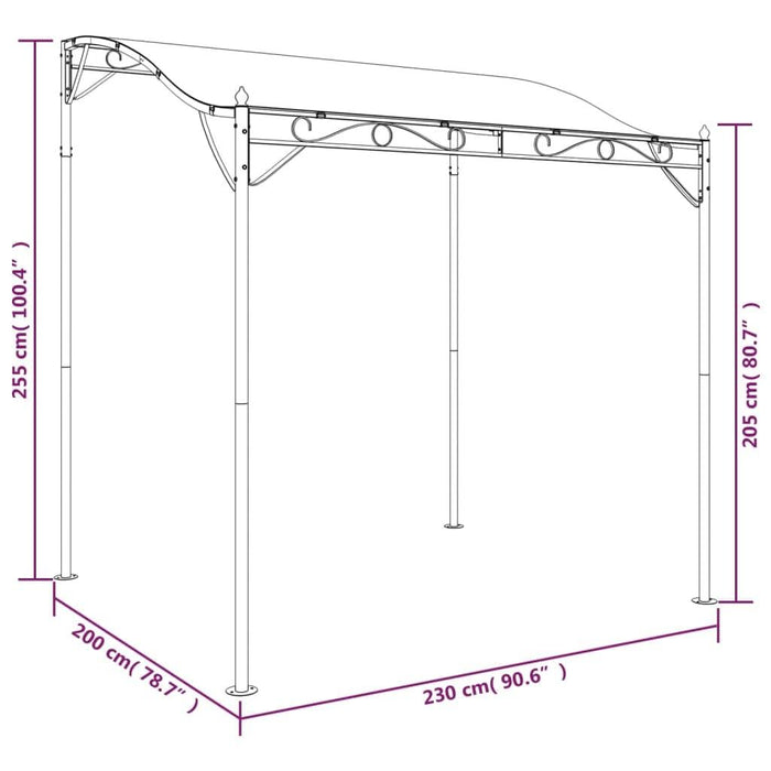 Canopy in Cream Fabric and Steel (2 x 2.3m) 180 g/m² - Little and Giant Explorers vidaXL