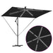 Cantilever Offset Outdoor Umbrella – Black | 2.94m Wide with LED Lights - Tiltable VIDAXL - Little and Giant Explorers vidaXL