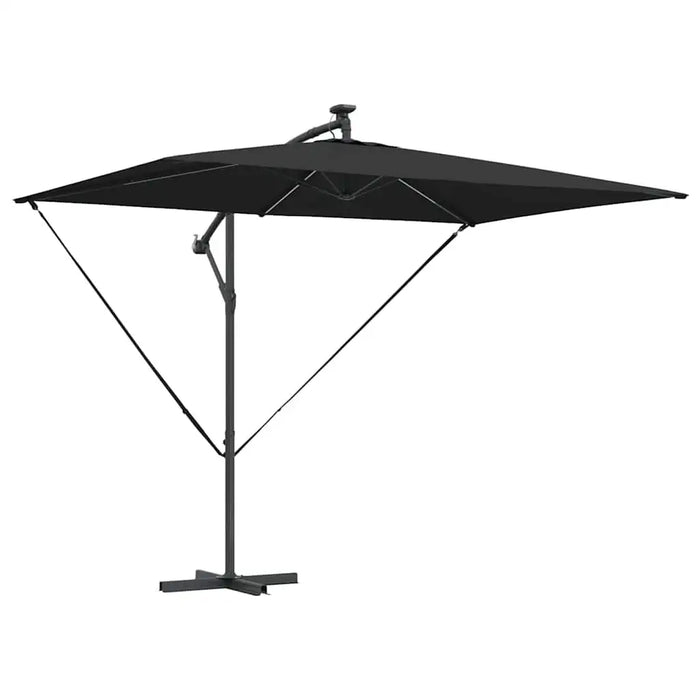 Cantilever Offset Outdoor Umbrella – Black | 2.94m Wide with LED Lights - Tiltable VIDAXL - Little and Giant Explorers vidaXL