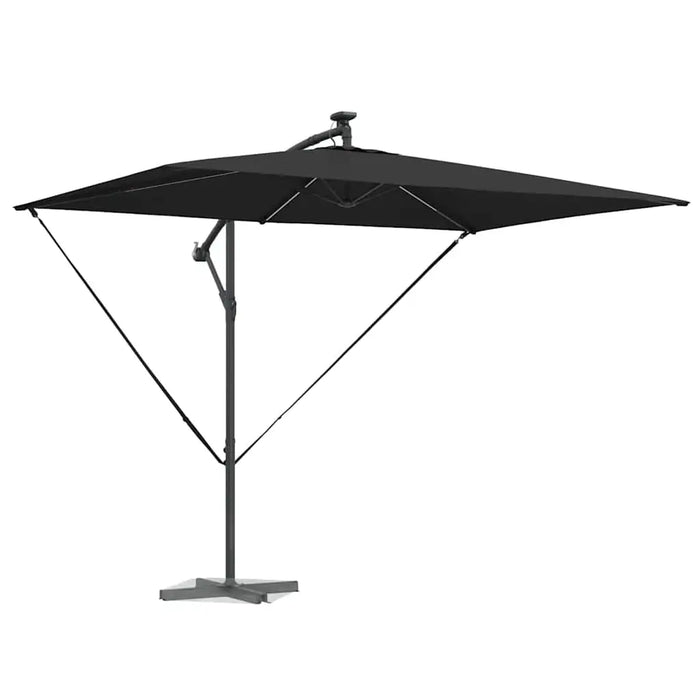 Cantilever Offset Outdoor Umbrella – Black | 2.94m Wide with LED Lights - Tiltable VIDAXL - Little and Giant Explorers vidaXL