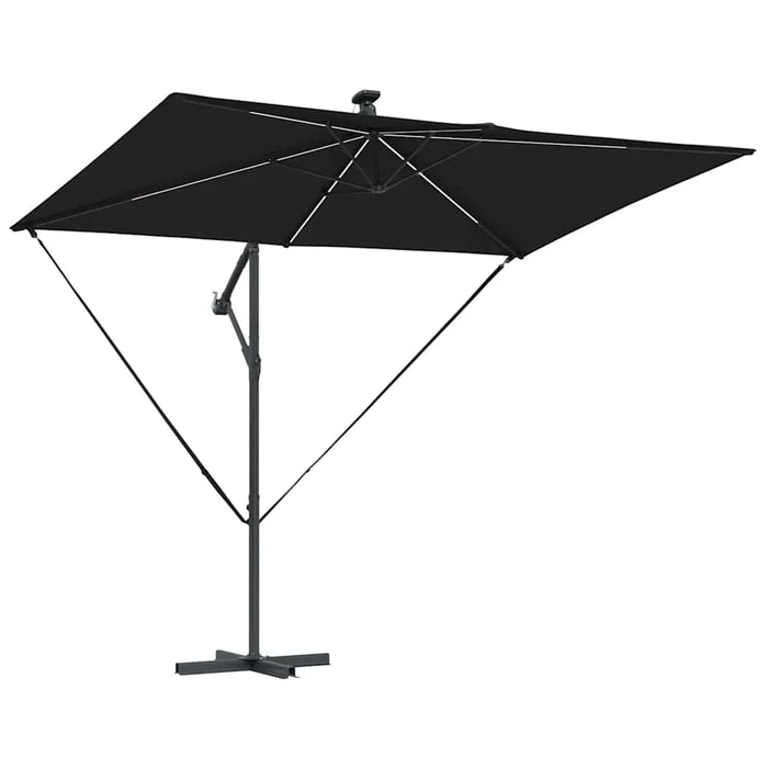 Cantilever Offset Outdoor Umbrella – Black | 2.94m Wide with LED Lights - Tiltable VIDAXL - Little and Giant Explorers vidaXL
