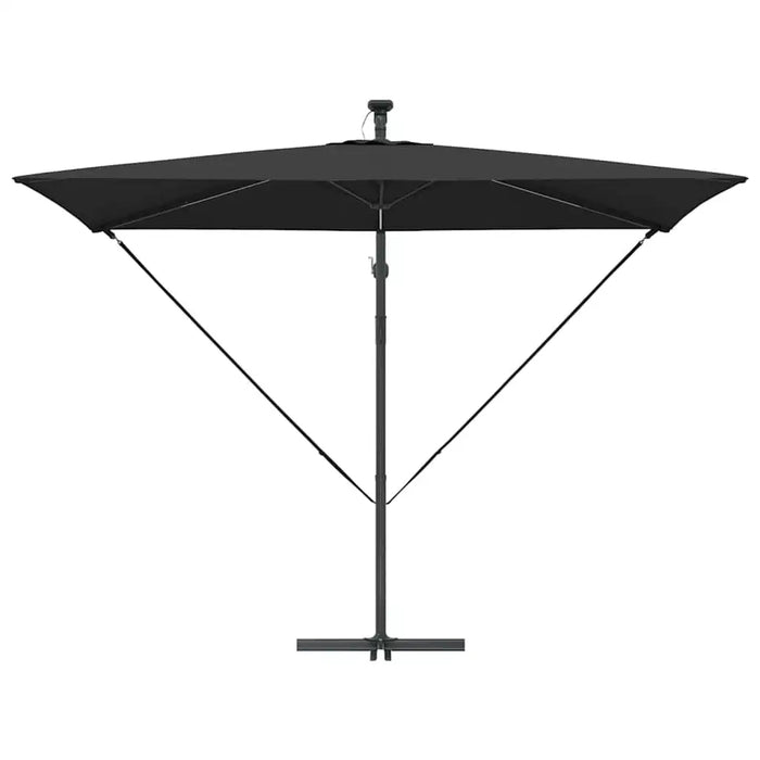 Cantilever Offset Outdoor Umbrella – Black | 2.94m Wide with LED Lights - Tiltable VIDAXL - Little and Giant Explorers vidaXL