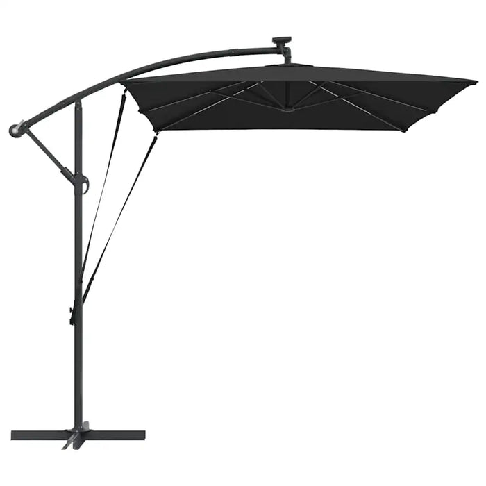 Cantilever Offset Outdoor Umbrella – Black | 2.94m Wide with LED Lights - Tiltable VIDAXL - Little and Giant Explorers vidaXL