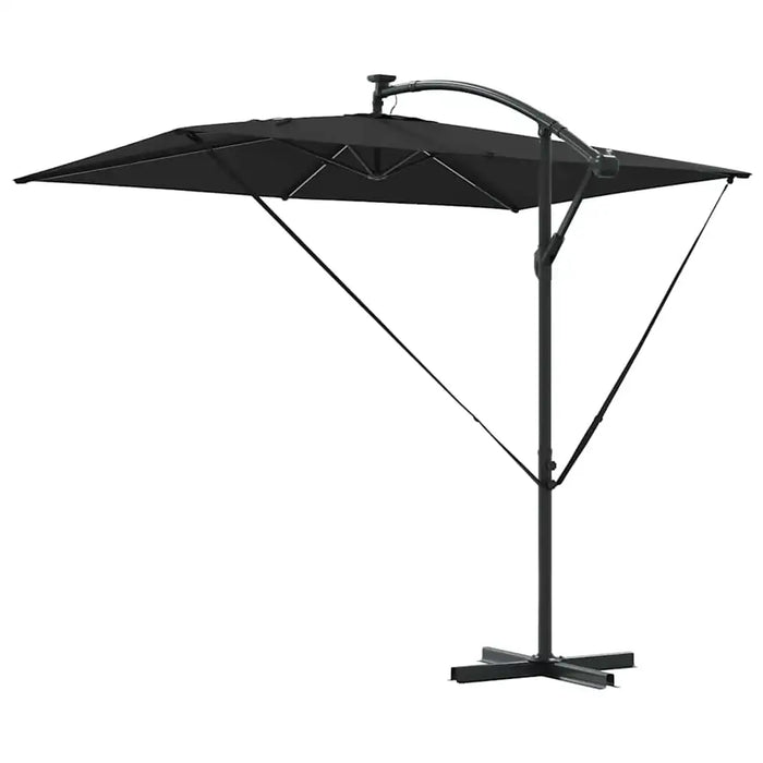 Cantilever Offset Outdoor Umbrella – Black | 2.94m Wide with LED Lights - Tiltable VIDAXL - Little and Giant Explorers vidaXL