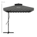 Cantilever Parasol – 2.43m Dark Grey | Waved Edge Canopy with Offset Design and Cross Base OUTSUNNY - Little and Giant Explorers Outsunny