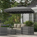 Cantilever Parasol – 2.43m Dark Grey | Waved Edge Canopy with Offset Design and Cross Base OUTSUNNY - Little and Giant Explorers Outsunny
