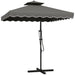 Cantilever Parasol – 2.43m Dark Grey | Waved Edge Canopy with Offset Design and Cross Base OUTSUNNY - Little and Giant Explorers Outsunny