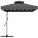 Cantilever Parasol – 2.43m Dark Grey | Waved Edge Canopy with Offset Design and Cross Base OUTSUNNY - Little and Giant Explorers Outsunny