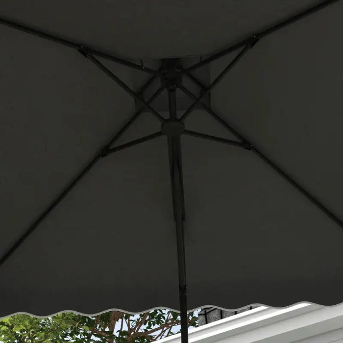 Cantilever Parasol – 2.43m Dark Grey | Waved Edge Canopy with Offset Design and Cross Base OUTSUNNY - Little and Giant Explorers Outsunny
