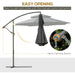 Cantilever Parasol – 2.67m Black | Double-Tier Canopy - Cross Base Included OUTSUNNY - Little and Giant Explorers Outsunny