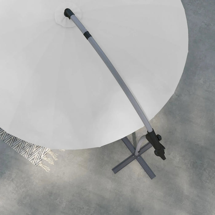 Cantilever Parasol with Cross Base in Grey 2.7m - Little and Giant Explorers Outsunny