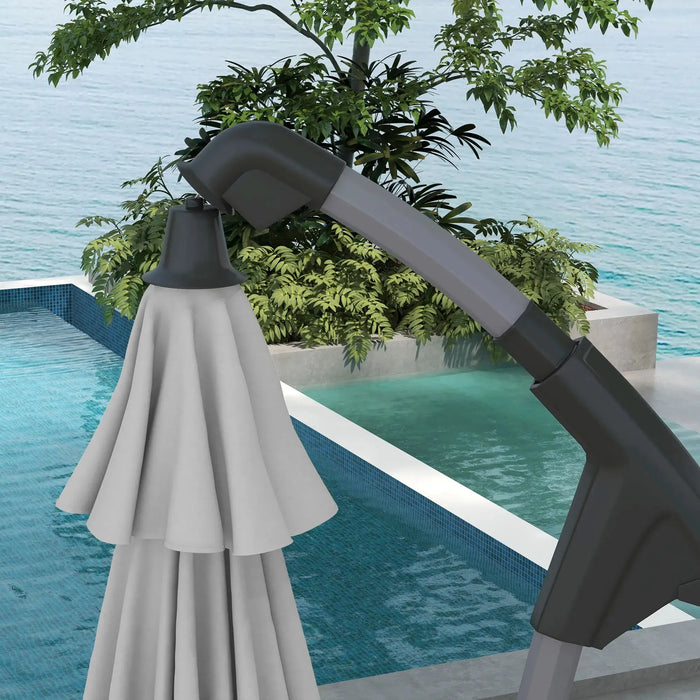 Cantilever Parasol with Cross Base in Grey 2.7m - Little and Giant Explorers Outsunny