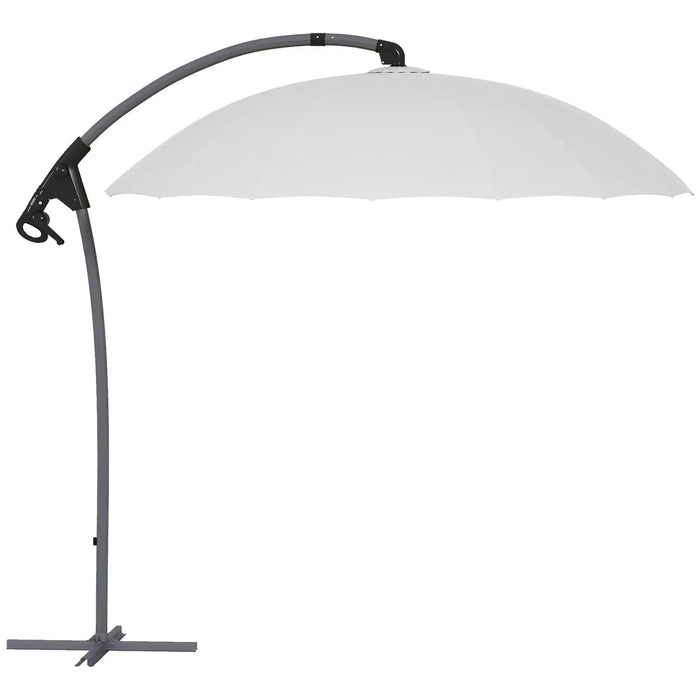 Cantilever Parasol with Cross Base in Grey 2.7m - Little and Giant Explorers Outsunny