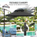 Garden Cantilever Parasol with Solar LED Lights and Centre Light in Black - Little and Giant Explorers Outsunny