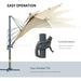 Cantilever Parasol with Solar Lights Power Bank 360° Spin 3m - Little and Giant Explorers Outsunny