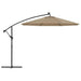 Cantilever Umbrella with LED Lights and Steel Pole in Taupe 300cm - Little and Giant Explorers vidaXL